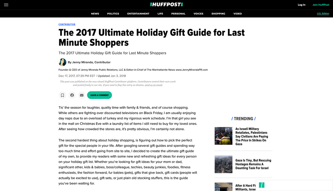 Huffington Post - Dec 2017
